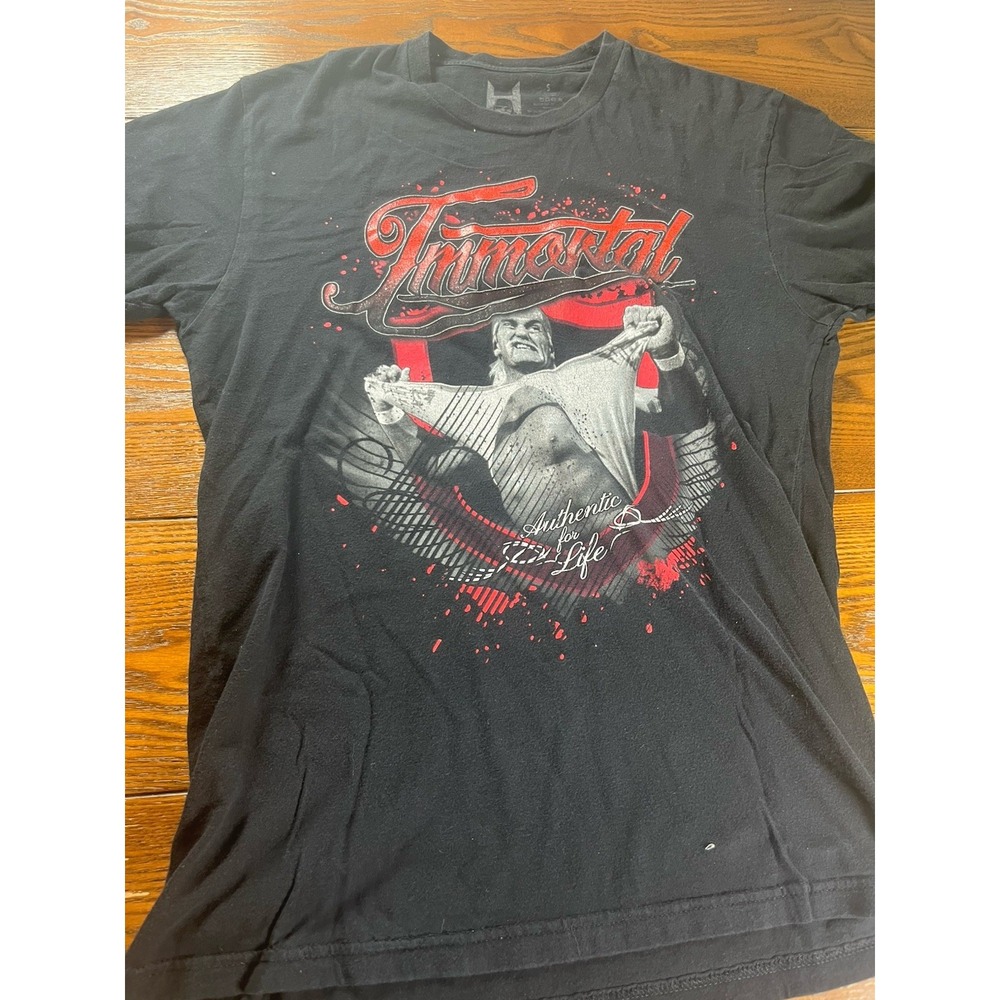 Hulk Hogan Wrestling T-Shirt Immortal Authentic for Life Mens S Black